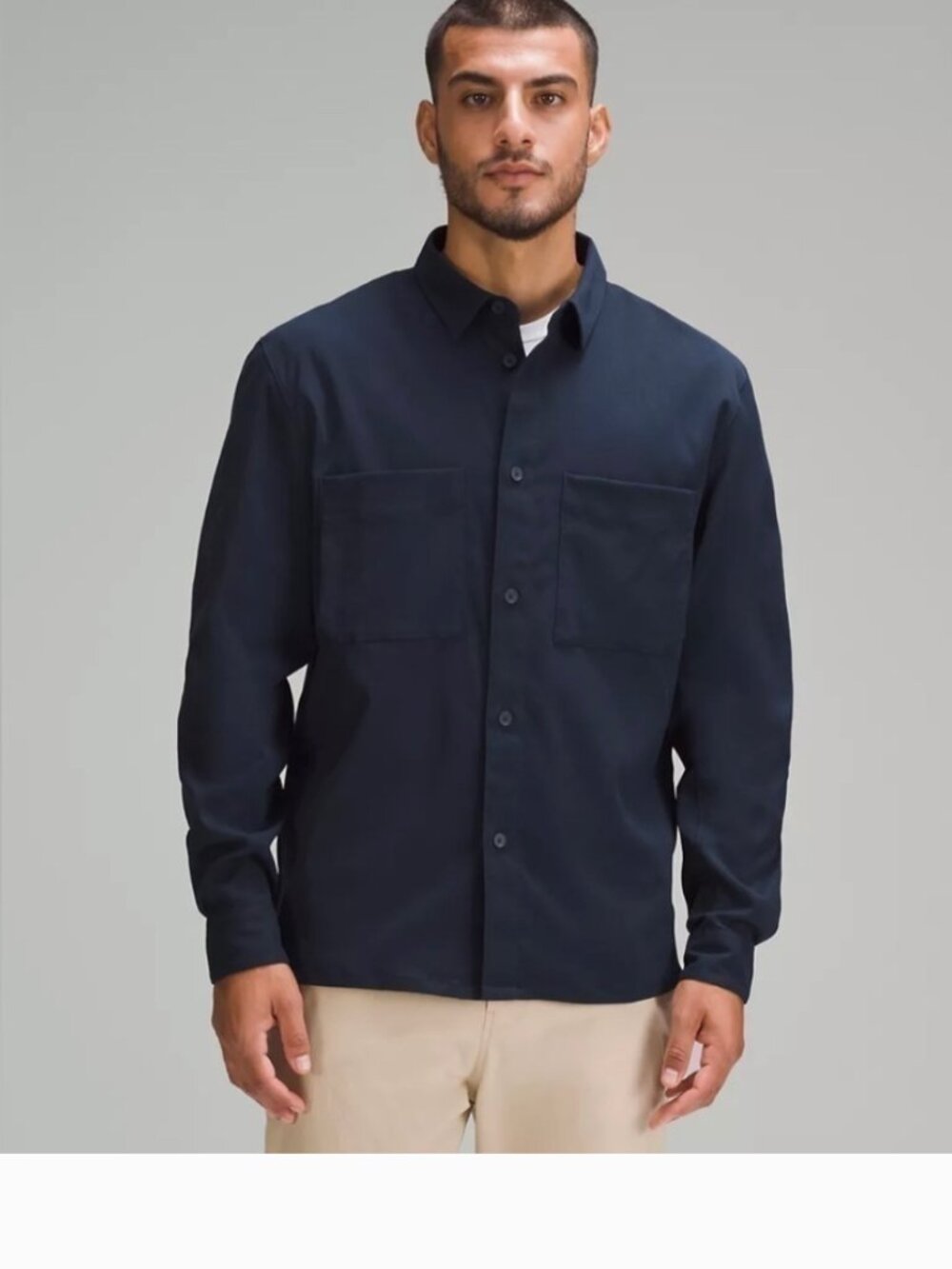 LULULEMON Relaxed-Fit Long-Sleeve Button-Up Black Shirt size XL